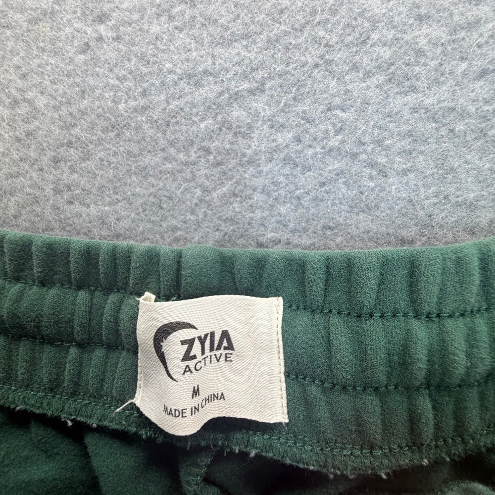 Zyia Active Forest Green Jogger Sweatpants Women Medium Cotton Spandex Moon Logo - Picture 6 of 9
